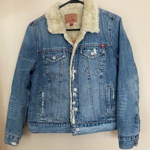 Lucky Brand Faux Sherpa Lined Jean Jacket- Med